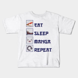 Eat Sleep Manga Repeat Kids T-Shirt